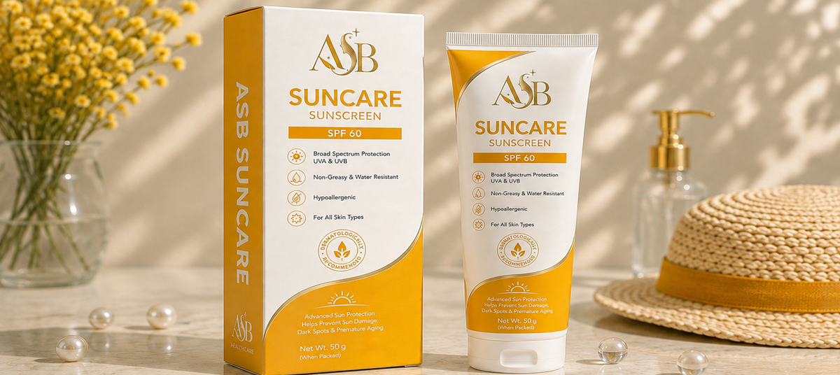 ASB Suncare Sunscreen SPF 60 – Broad Spectrum UVA & UVB Protection 50g